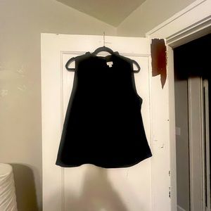 J Crew Size XL Ruffled Collar Tank Black